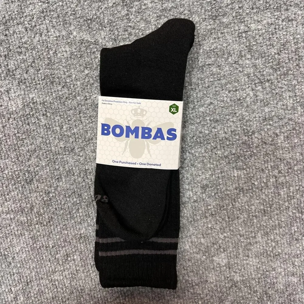 Bombas Socks Mens XL Black Athletic Crew Honeycomb Arch Support Cushioned